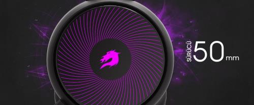 GameBooster H12 Rebel 7 Renk RGB Aydınlatmalı Kısa Mikrofonlu Siyah oyuncu kulaklığı